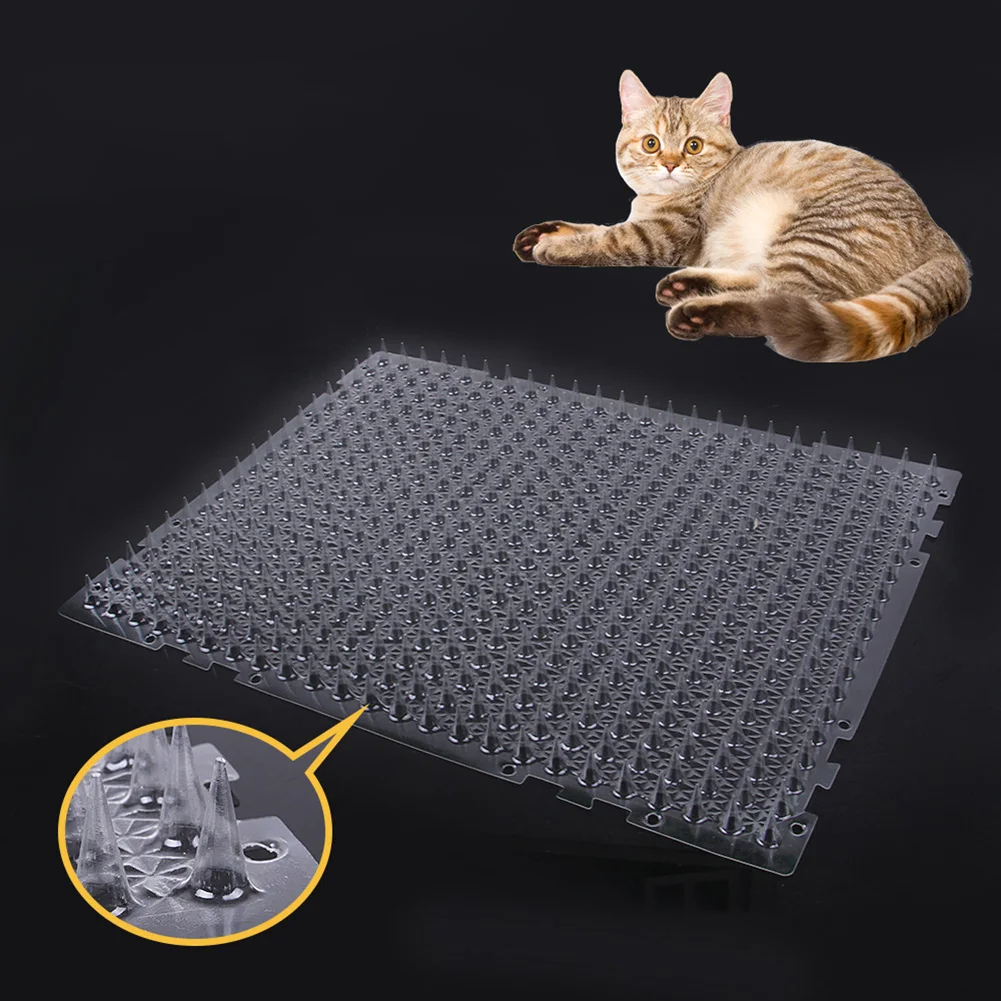 8pcs Transparent Training Spikes Mats Thorn Pad Cat Deterrent Scat Mat Home Garden Anti-climbing Protective Mat Cat Accessories cat scat mat