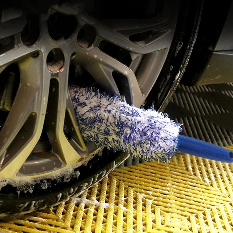 Car Cleaning Brush Portable Plush Tire and Rim Car Care Accessories Multifunctional Brush Tool Cleaning Wheel 1PCS car cleaning accessories wheel cleaning brush wheel tire cleaning brush wheel brush tire shine applicator brush car washing brush car cleaning tool car wash brush