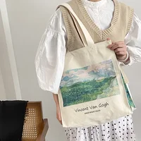 Van Gogh Morris Shoulder Bags for Women Vintage Shopping Bag with Handle Zipper Casual Canvas Tote Bag Bolsa Feminina 1