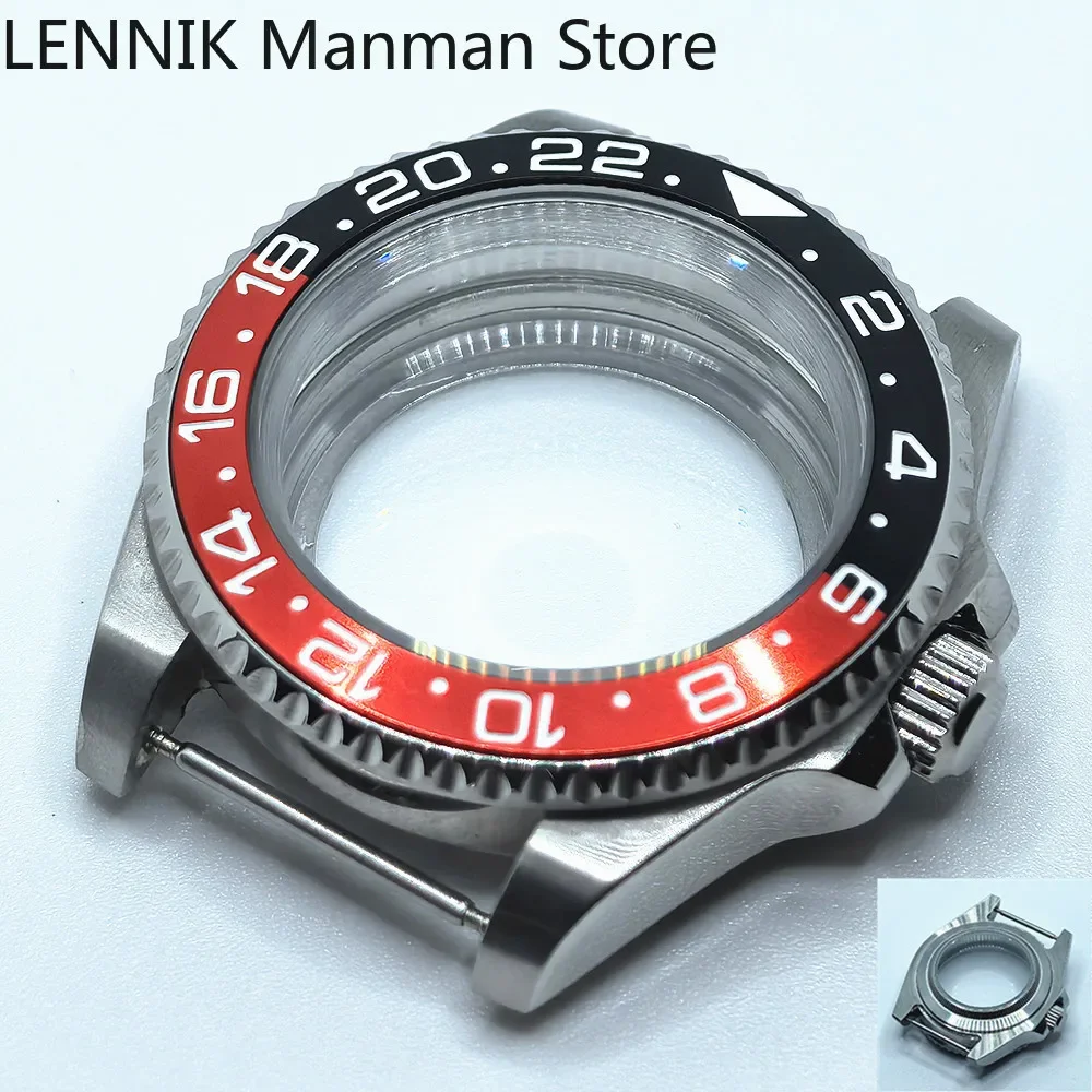 40mm Black PVD Watch Case with Transparent Back Glass