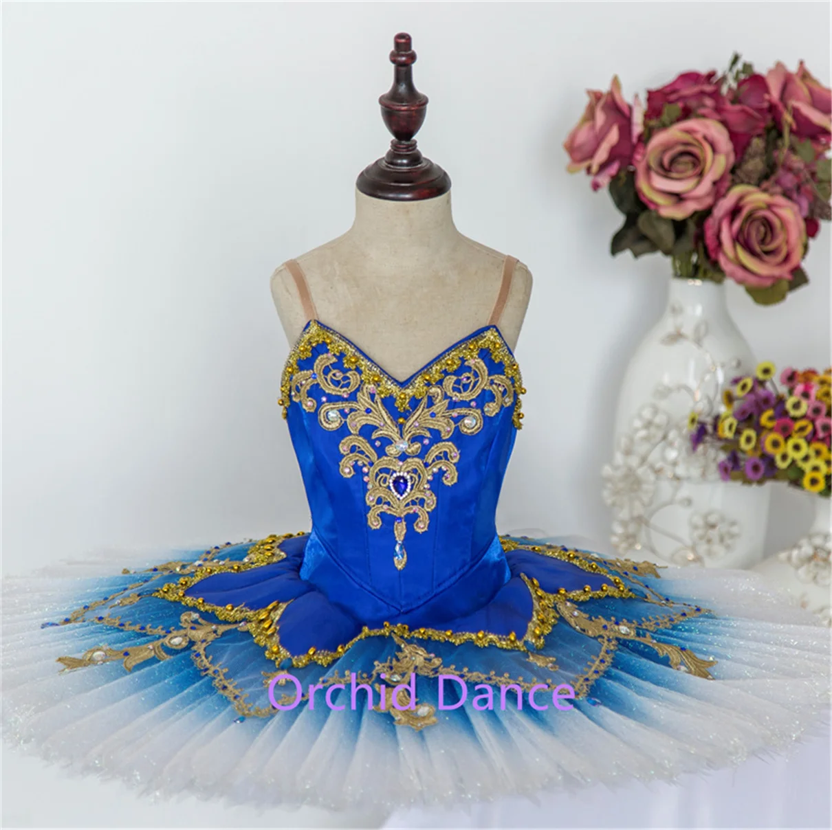 

Professional Manual Customization Costom Color Costom Size High Quality Girls Kids Performance Wear Royal Blue Ballet Tutu