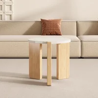 Solid Wood Round Coffee Table Set – Light Luxury, Large Capacity, Modern Living Room Corner Furniture - Image 4