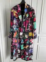 TOP-YAMAMOTO's original design, "Flower Encyclopedia", floral trench coat designer, Sangcan Silk Coat 1