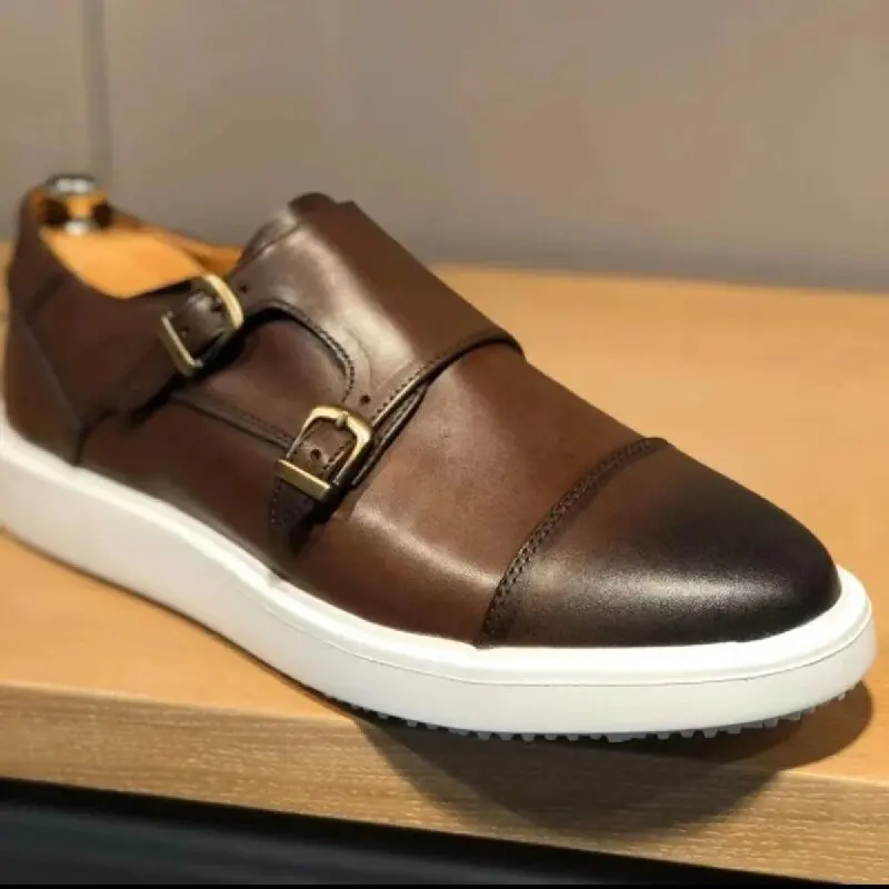 Men Casual Business Shoes Black Brown Outdoor Lightweight and Comfortable Walking Vulcanized Shoes Business British Style Men