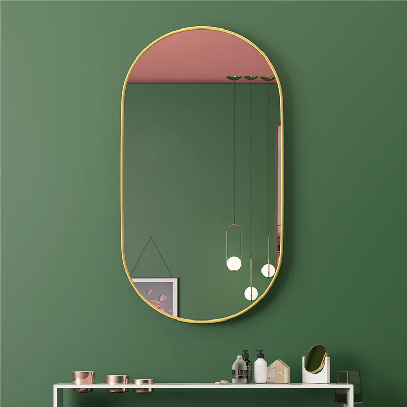 

Large Makeup Bathroom Mirror Shower Vanity Toilet Aesthetic Irregular Mirror Shaving Full Length Espelho Home Improvement