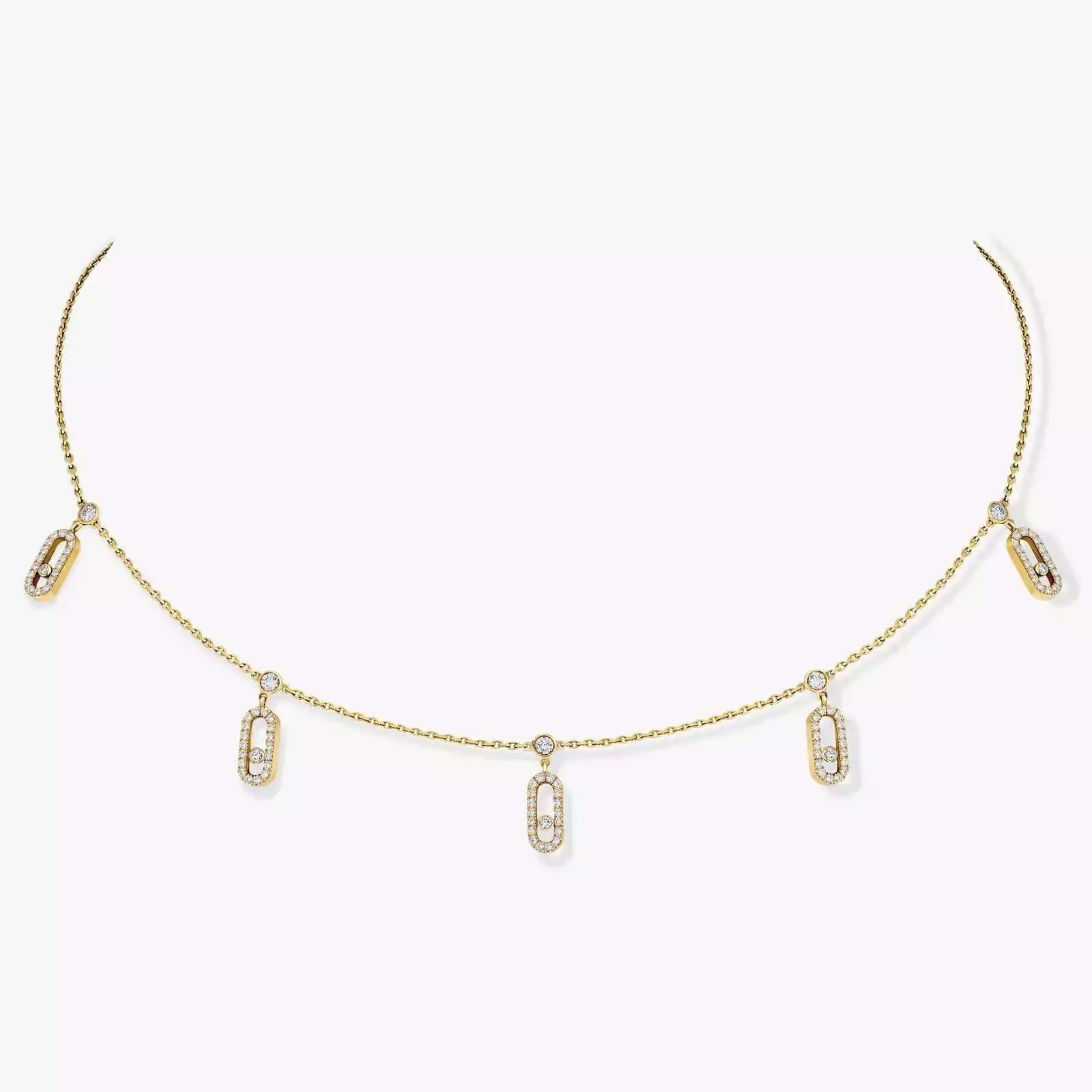 Pure silver s925 MOVE UNO series multi pendant diamond women's necklace for dinner party