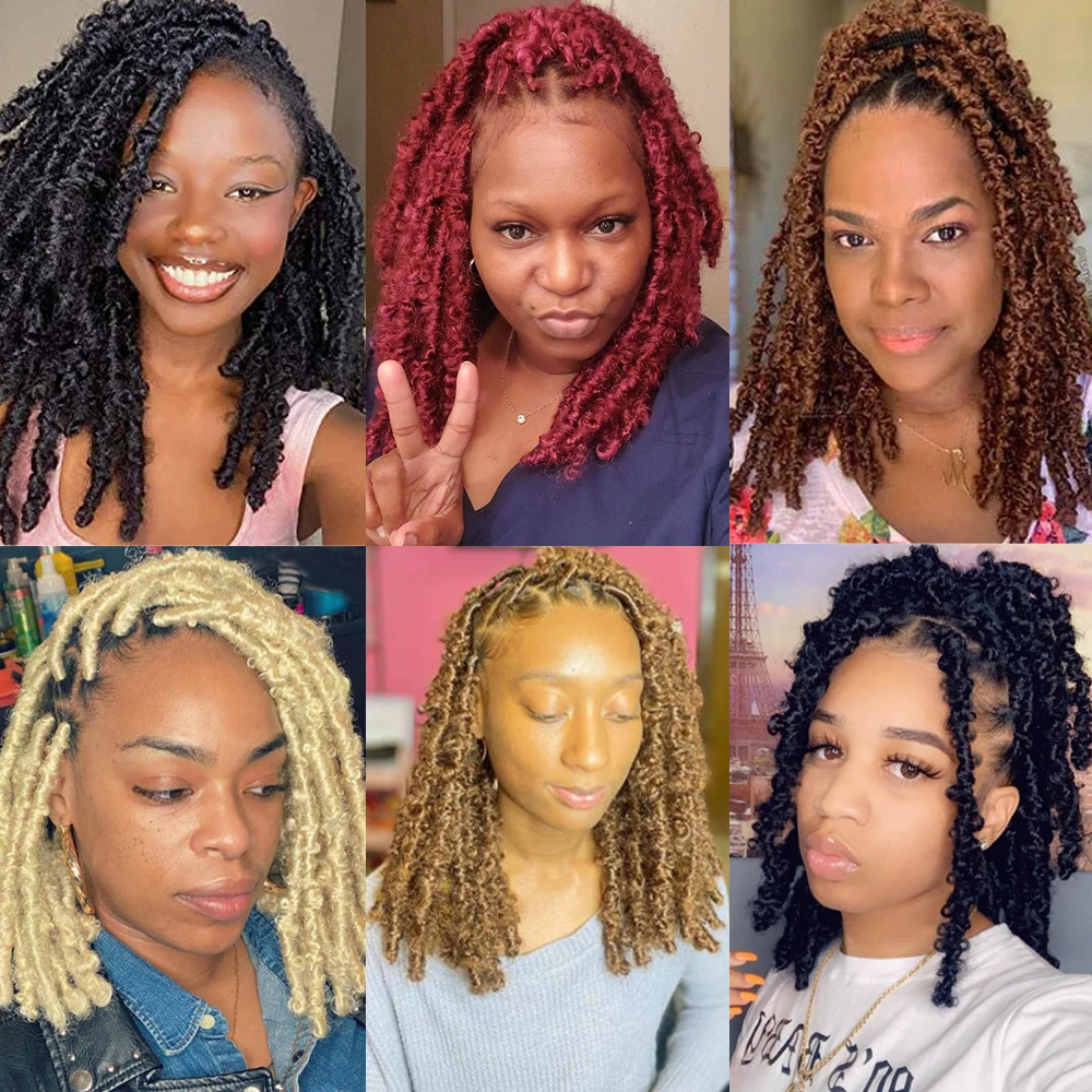 Distressed Butterfly Locs Braiding Hair New Boho Faux Locks Crochet Braids Hair Extensions Synthetic for Black Women and Girls 6