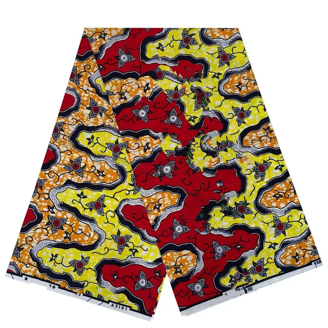 New Style Supe-V hollande African Fabrics Nigerian Wax Print High Quality African Wax Fabrics For Patchwor T8