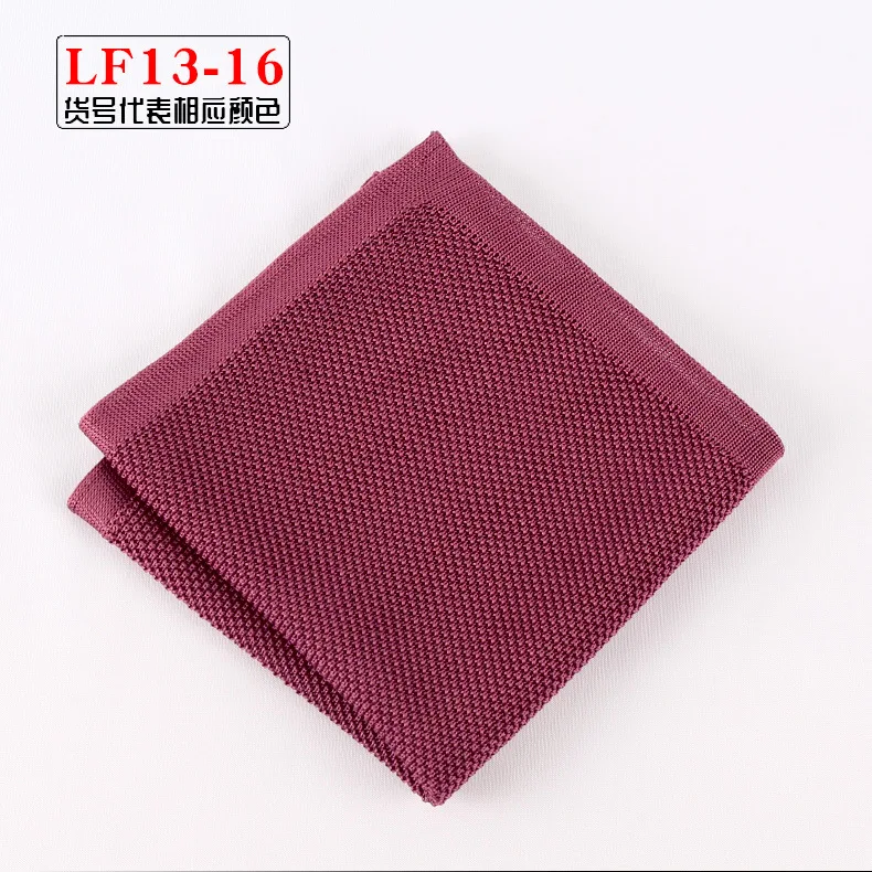 Knitting Wool Men's Solid Black Pocket Square Suit Formal Dress Accessories Small Scarf Towel Wedding Chest Handkerchief 25.5cm