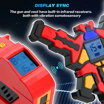 VATOS Upgrade Data Sync Laser Tag Guns Vests x4 Electric Infrared Guns Shooting Game Set Toy for Kids Teens Indoor Outdoor Games 4