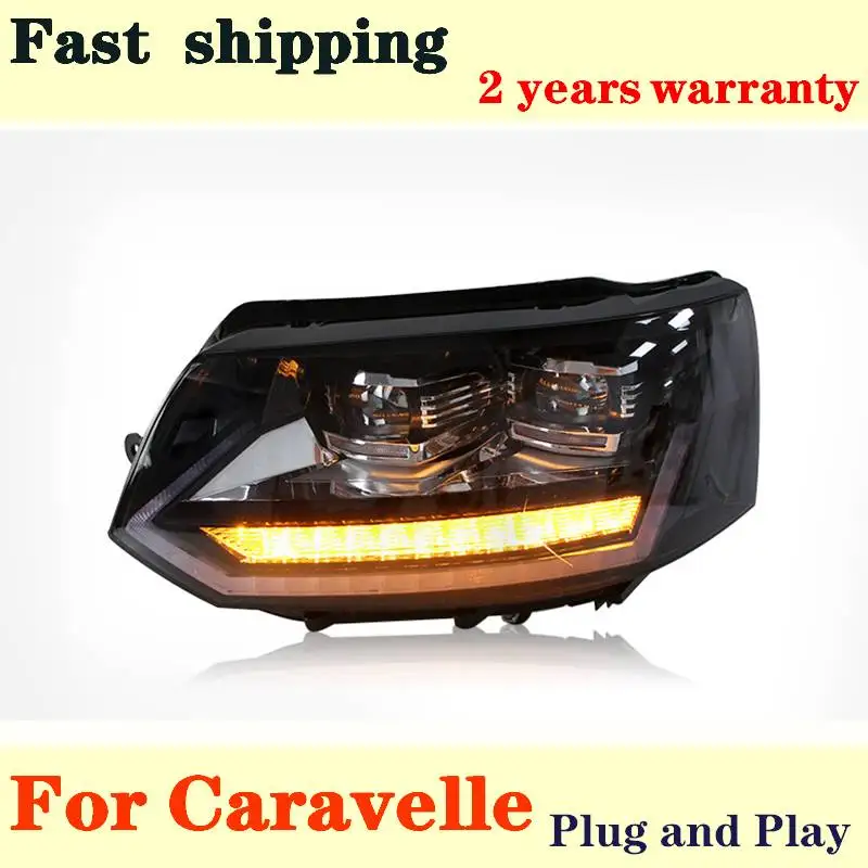 Car Styling for VW Multivan Headlights 2014-2019 Volkswagen Caravelle T5  Headlight DRL Turn Signal High Beam Projector Lens - AliExpress