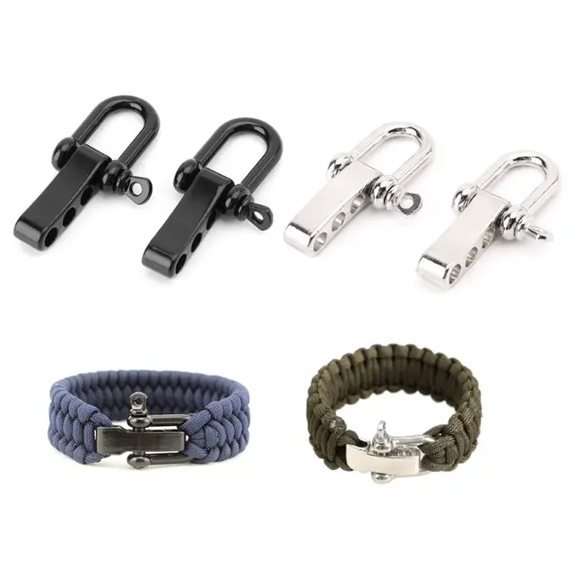 Adjustable Outdoor Rope, Alloy D Ring Lock Bow, Paracord Bracelet