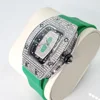 Luxury Diamond Watch For Women Elegant Tonneau Original Design Watches Fashion Ice Out Sport Rubber Strap Waterproof Mille Clock 2