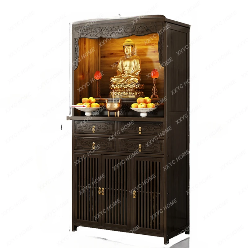 

Buddha Niche Home Buddha Shrine New Chinese Style Clothes Closet Bodhisattva God of Wealth Cabinet Altar Altar Worship Table