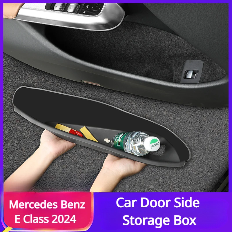 

Car Door Side Storage Box For Mercedes Benz E Class W214 2024 E300L E260l TPE Waterproof Door Armrest Organizer Tray