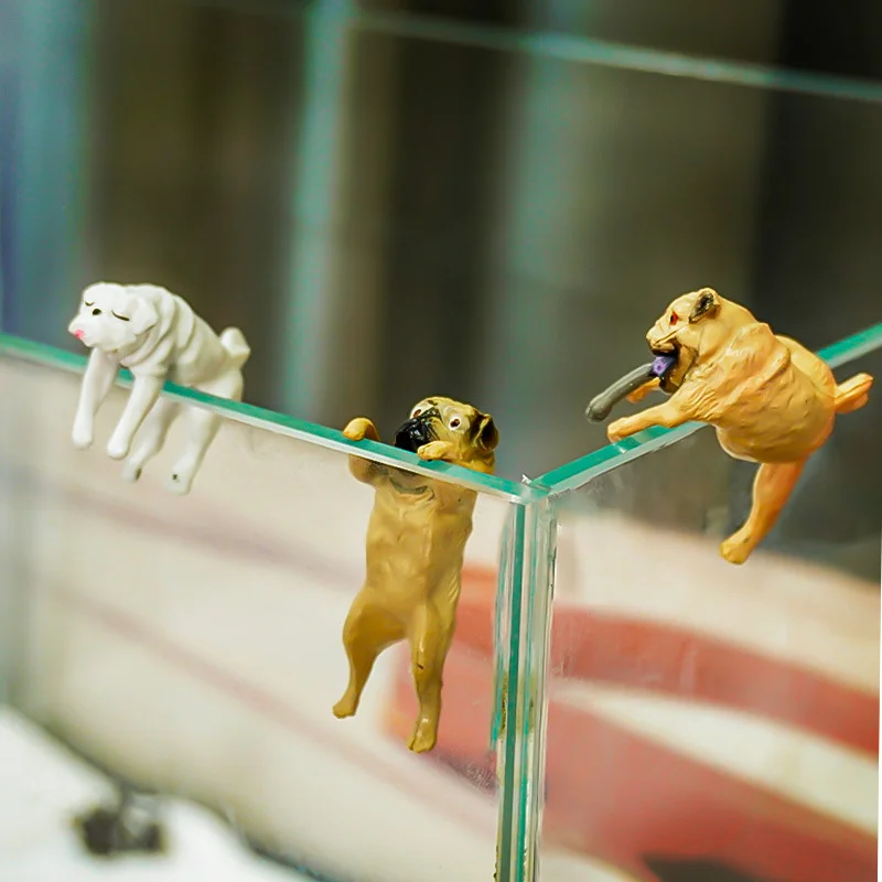 Creative Dog Ornaments for Aquarium PVC Kawaii Cartoon Dogs Climbing Dogs Fish Tank Wall Landscaping Decoration fish tank ornaments mini landscape ornaments fish tank decorations aquarium ornaments