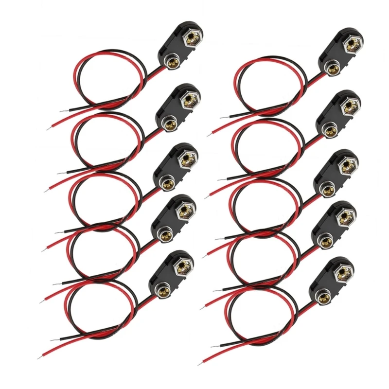 10Pcs 9V Battery Connector with 15cm Battery Connectors 9 Battery Holder for Connection Cable LED Strip