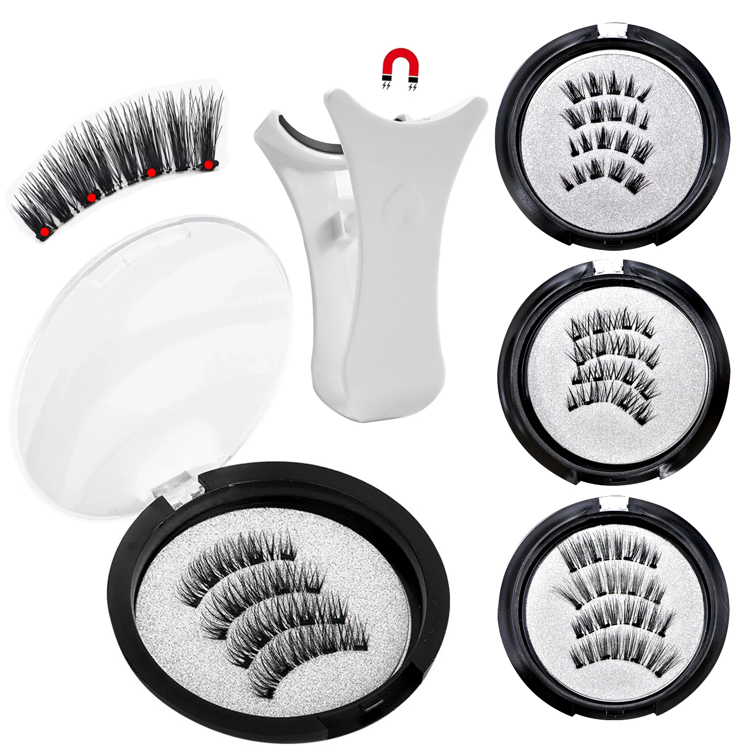 1 Pair Per Box Magnetic Lashes with Applicator Makeup Soft Reusable No Glue Needed Natural Magnetic Eyelashes Vendor