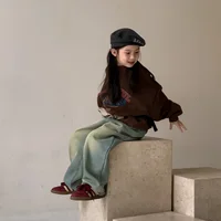 2025 enfants vêtements automne hiver bébé garçons filles polaire sweat nouveaux enfants lettre imprimer haut col en o enfants chaud pull 5