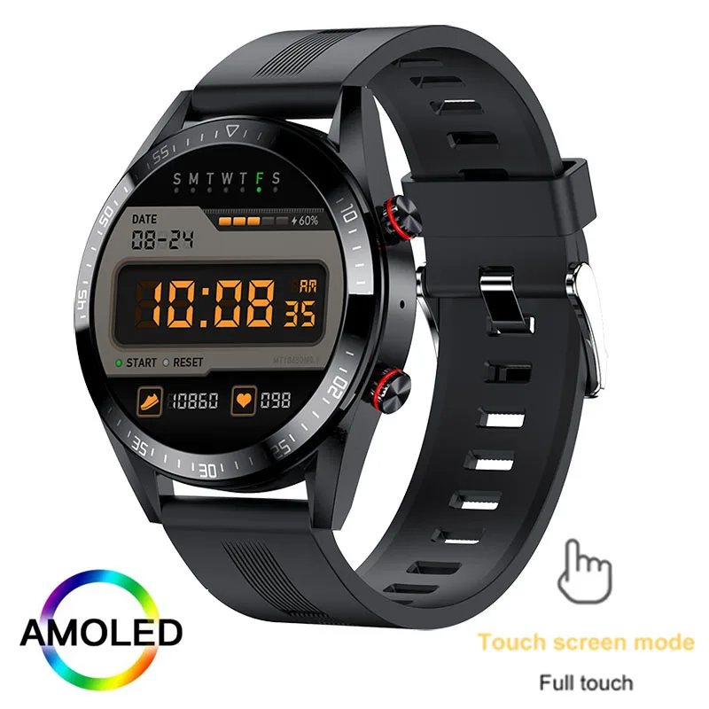 2022 New 454*454 AMOLED screen smart watch Always display the time bluetooth call local music Weather smartwatch for men Android 