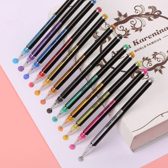 School Supplies Writing Pencil  Gel Pens Set Glitter Markers - 12colors  Gel Pens Set - Aliexpress