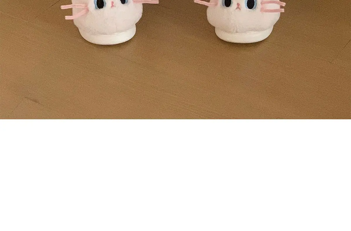 Schöne schwarz weiß 3D Katze Ohr Plüsch Hausschuhe Indoor Haus Tier Kitty Schuhe Frauen Slip-ons Pelz Pantoletten Chausson Chat – Detail 14