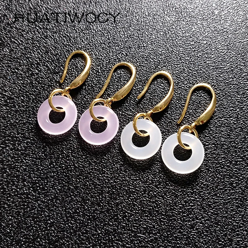 

Vintage Earrings 925 Silver Jewelry with Jade Gemstone Drop Earrings Accessories for Women Wedding Party Bridal Gifts Wholesale