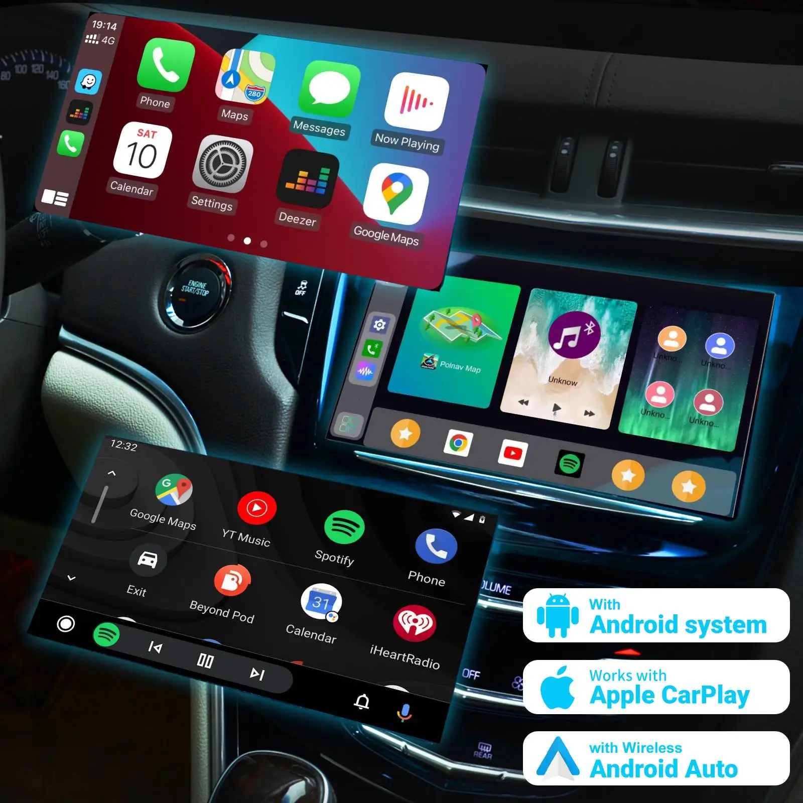 ApplePie Plus 2.0 HDMI Android 13 Wireless CarPlay AI Box QualComm 