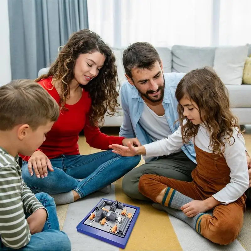 Building Puzzle Game Montessori Toy Mini Games Set Montessori Toy Mouse Blocks Creative Puzzle Family Game Kids Educational Toys 3