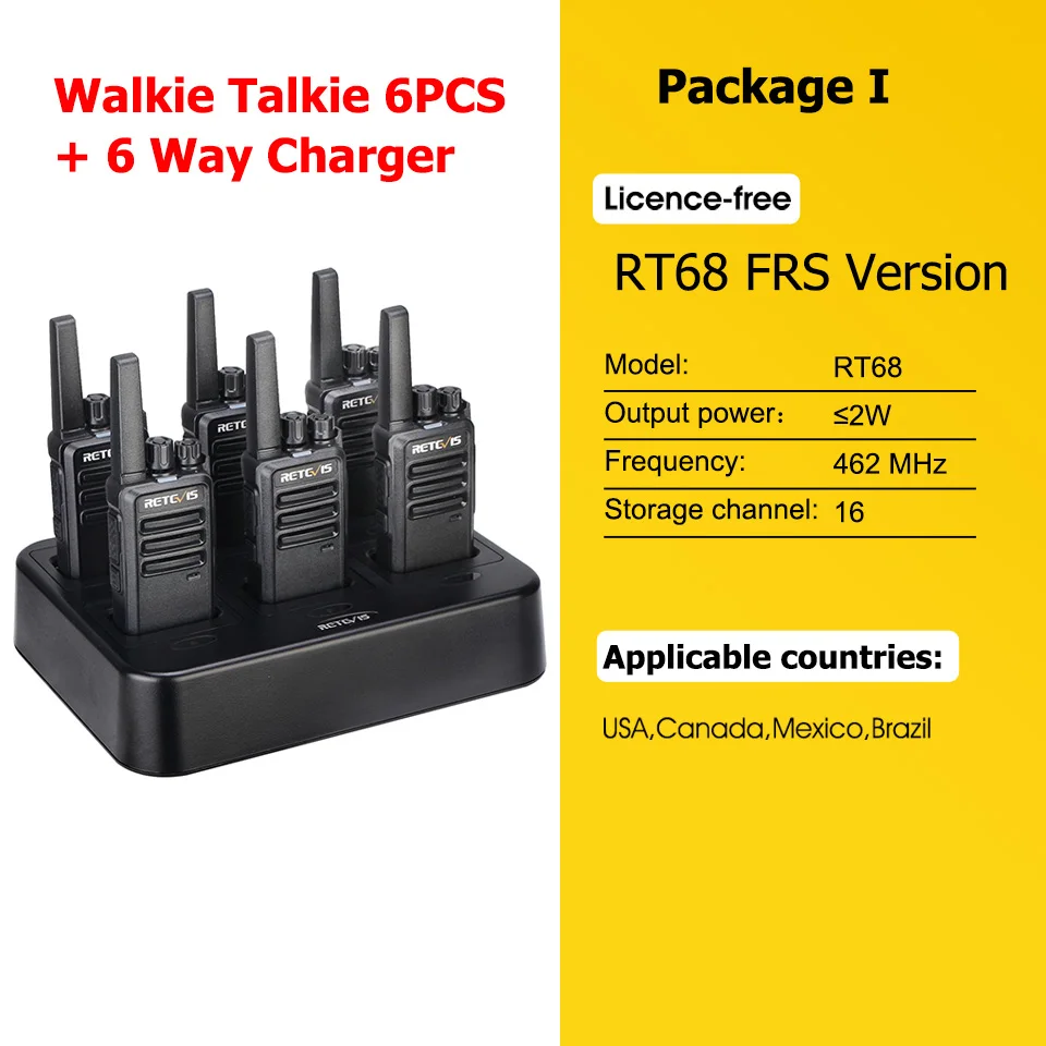 Retevis RT668 Tweewegradio met 6-weglader, PMR446