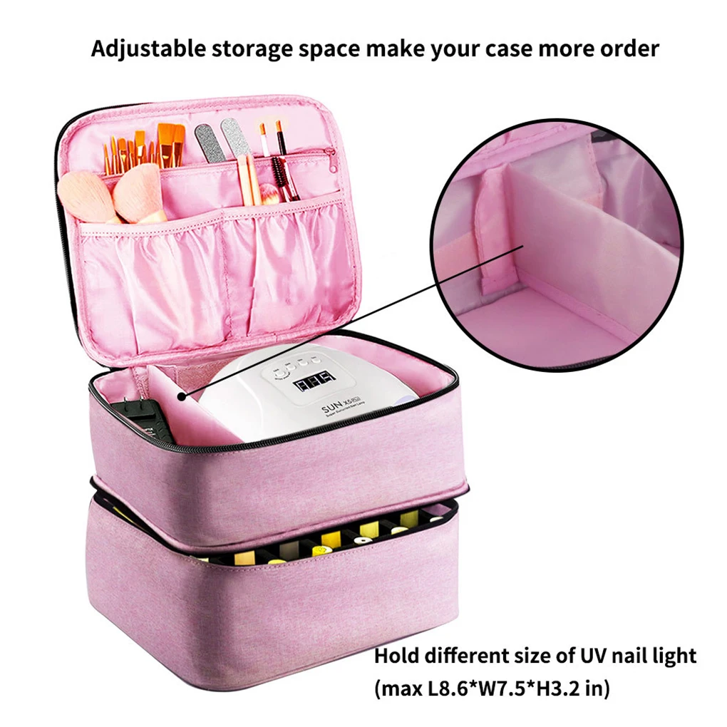 

Nail Polisher Storage Bag Large Capacity Manicure Tools Case Portable Travel Carrying Holder Organizing File Essential Oil