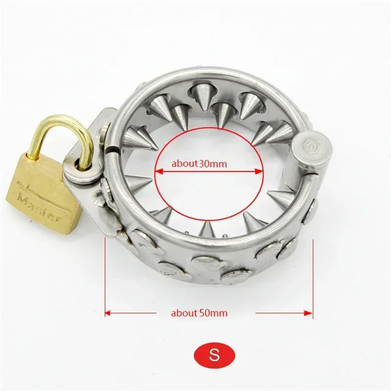 Stainless Steel Cock Ring 4 Rows Teeth Penis Ring Ball Scrotum Stretcher Weight For Delay Ejaculation BDSM Sex Toy For Men