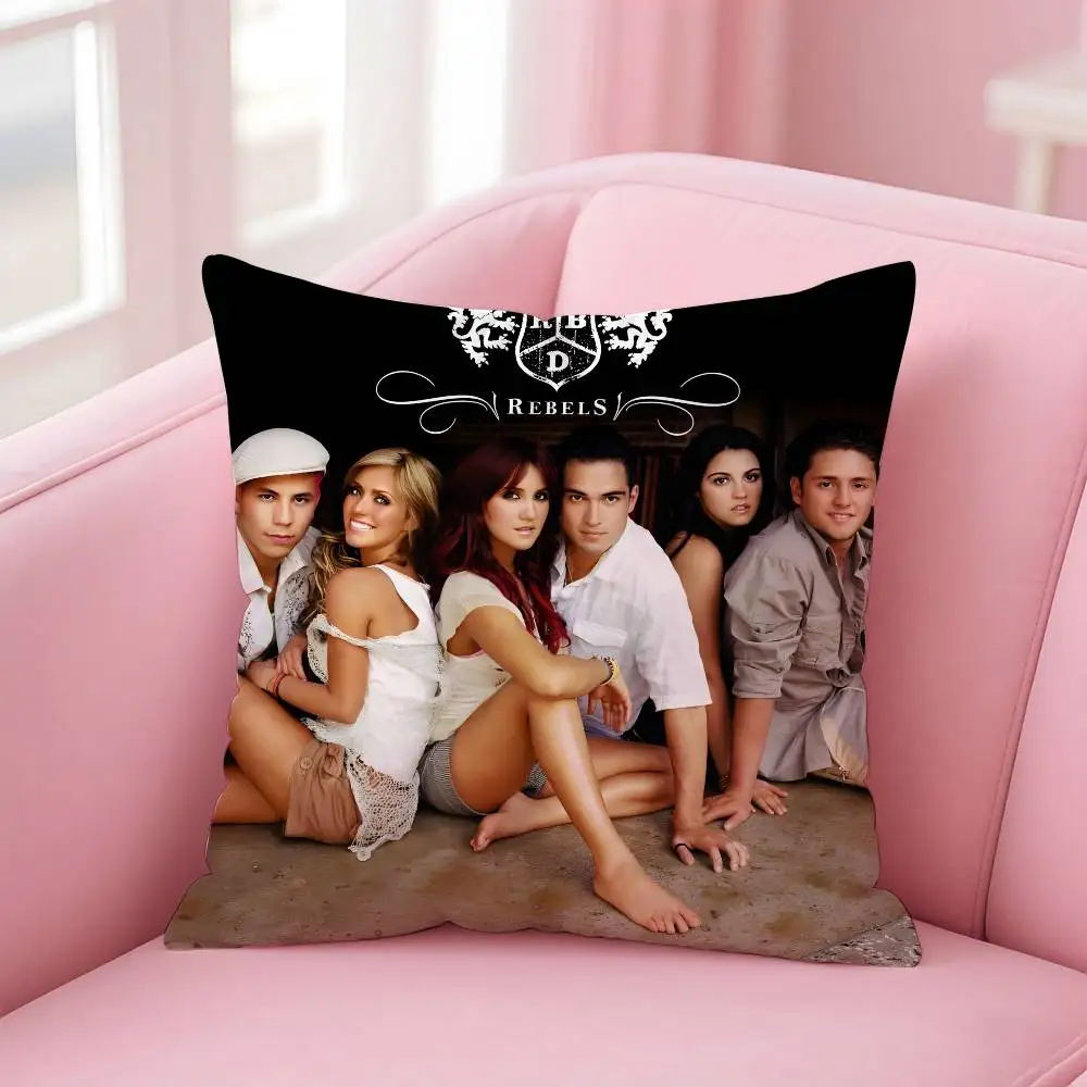 RBD R-rebelde Album Kissenbezug Anti-Dustmite-Kissen Unsichtbarer Reißverschluss seidiger kurzer Plüsch Sofakissenbezug – Detail 15