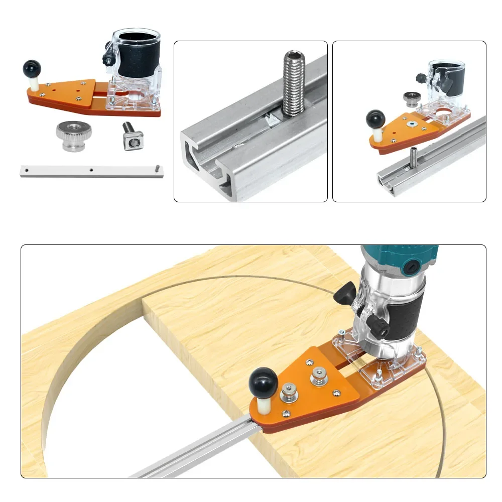 Wood Router Machine Trimming Machine Base Slotting Guide Base Circle Cutting Jig for Makita Electric Hand Trimmer