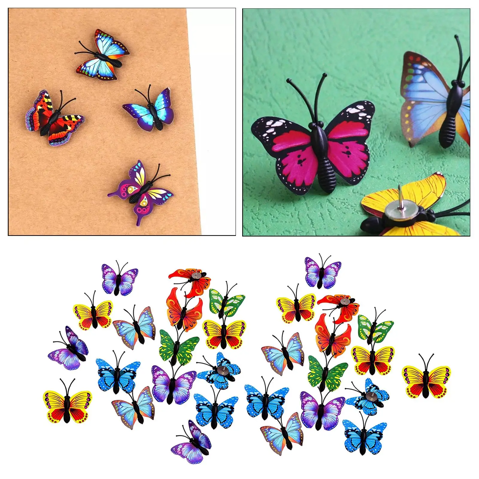 30 Push Pins Travel Marker Corkboard Cute Thumb Tacks Office Organization Working School Learning Marking Notice Thumbtacks