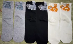 Adorable Cat - Themed Cotton Socks - Breathable & Soft Novelty Stocking Gift Set - One Size (As 3Pairs)