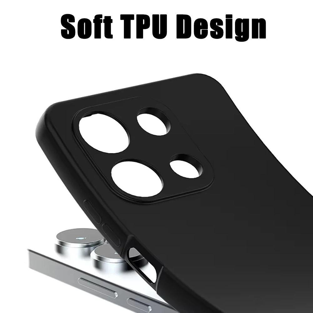Sleek Black Soft Silicone Shockproof Phone Case - Premium Protection Back Cover
