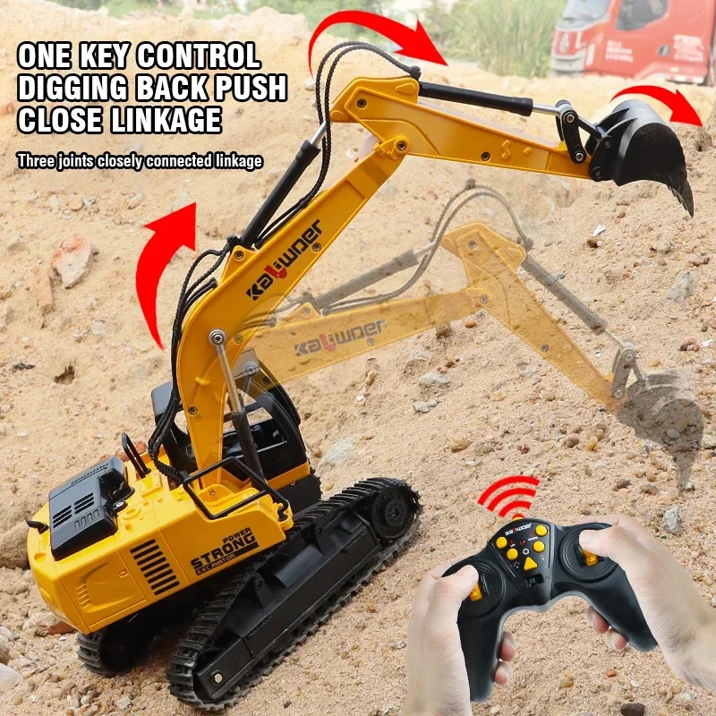 HUINA 13510 Rc Truck 1/24 9Ch Remote Control Car Tractor Rc Excavator Engineering Car Crawler Truck Electric Boy Children's Toys 2