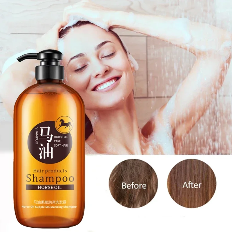 

300ml Horse Oil Without Silicone Oil Control Nourish Anti Hair Loss Shampoo Improve Frizz Professional Hair Care Product