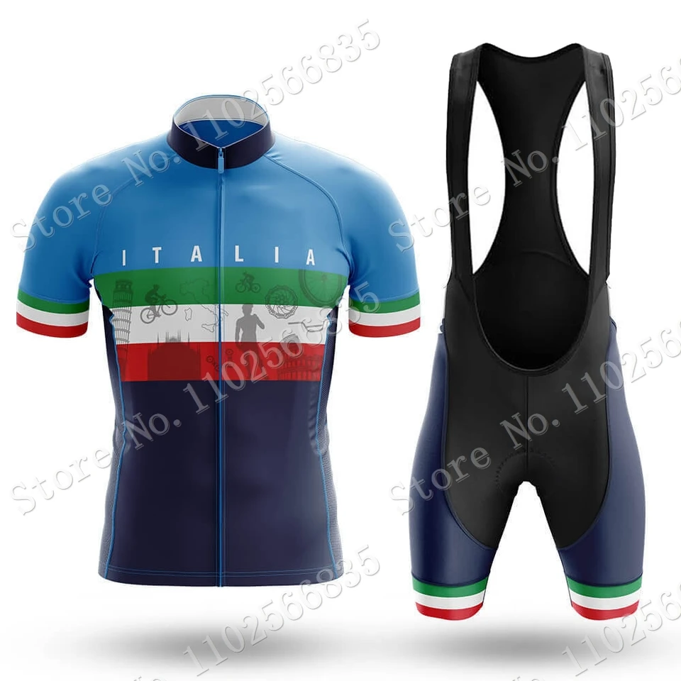 Tenue Cycliste Homme Miloto – Maillot Manches Courtes Et Cuissot à Bretelles – Italie