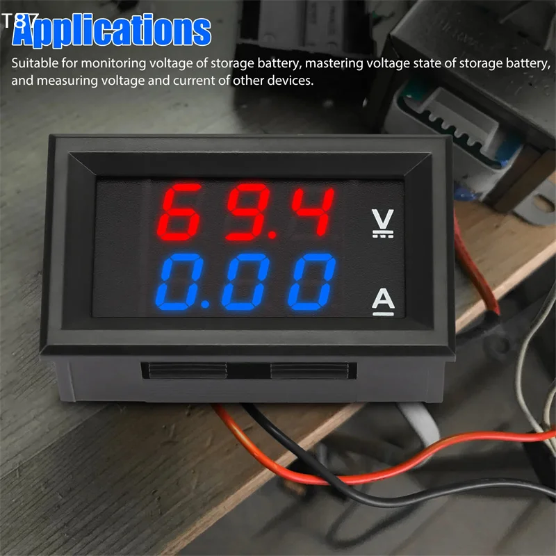 LED 디지털 전압계 전류계 게이지 듀얼 디스플레이 전압 전류 측정 가정용 도구 DSN-VC288 DC 100V 10A