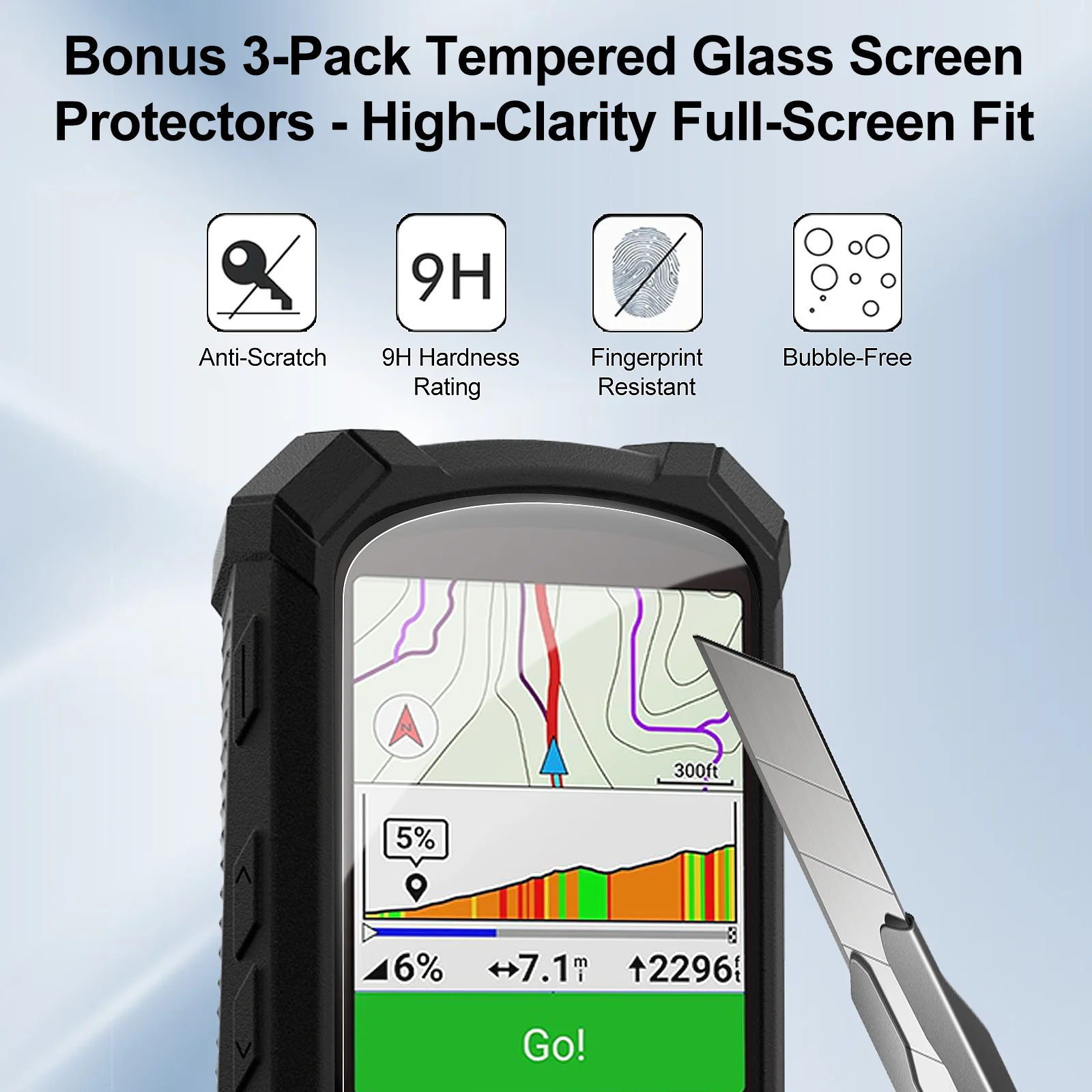 Durable Silicone Cycling Computer Case with Screen Protector and Lanyard