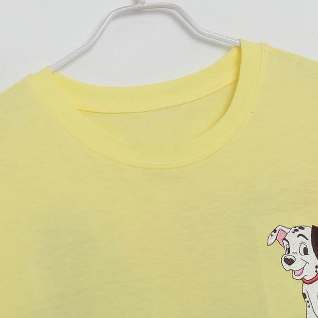 Disney 2023 New Stylish 101 Dalmatians Dog Letter Embroidery Cartoon Print  T-Shirt Fashion Women O-Neck Short Sleeve Tee Tops - AliExpress