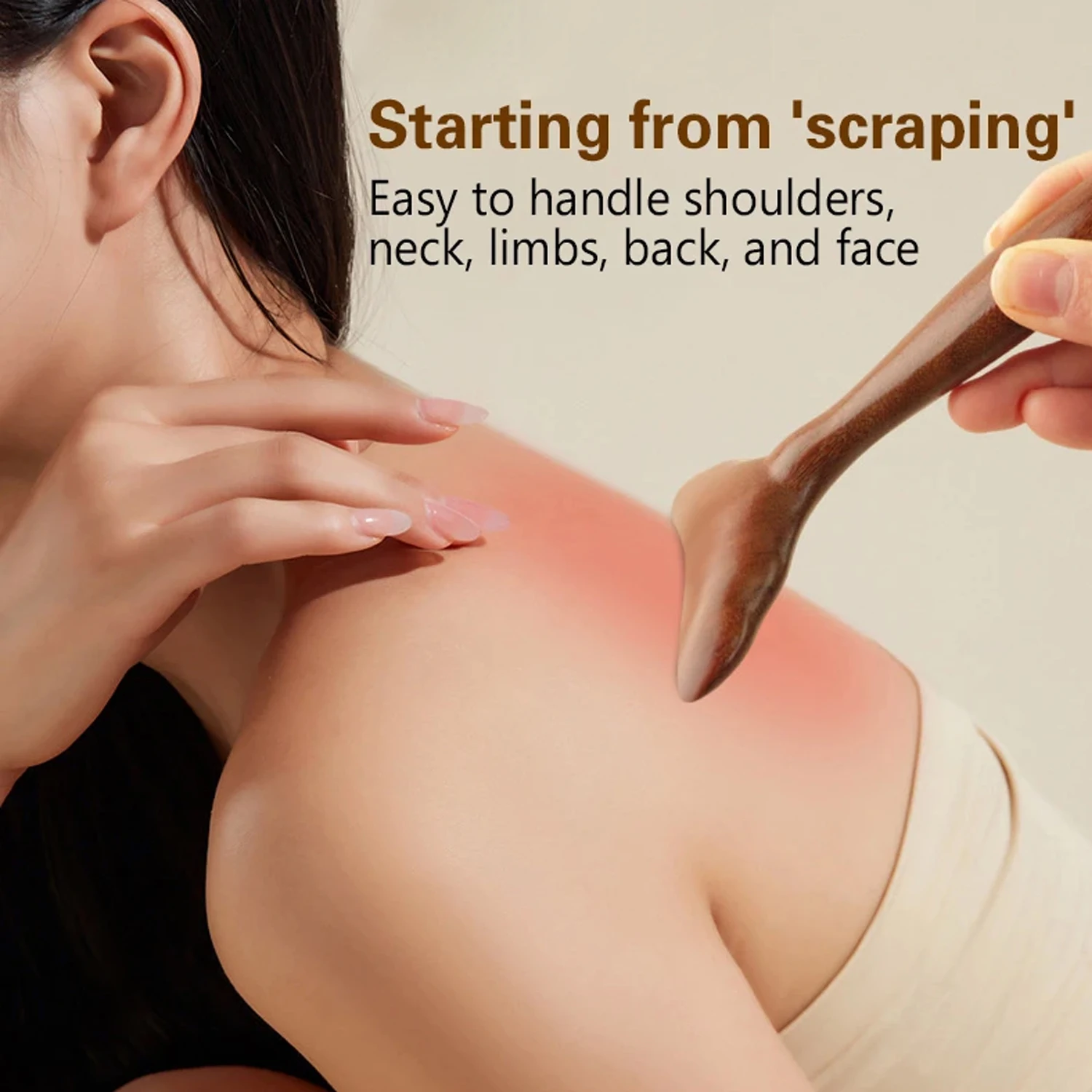 Lymphatic Drainage Massager Wooden Massage Tools Body Gua Sha Paddle for Muscle Release Pain Relief Trigger Point Deep Tissue