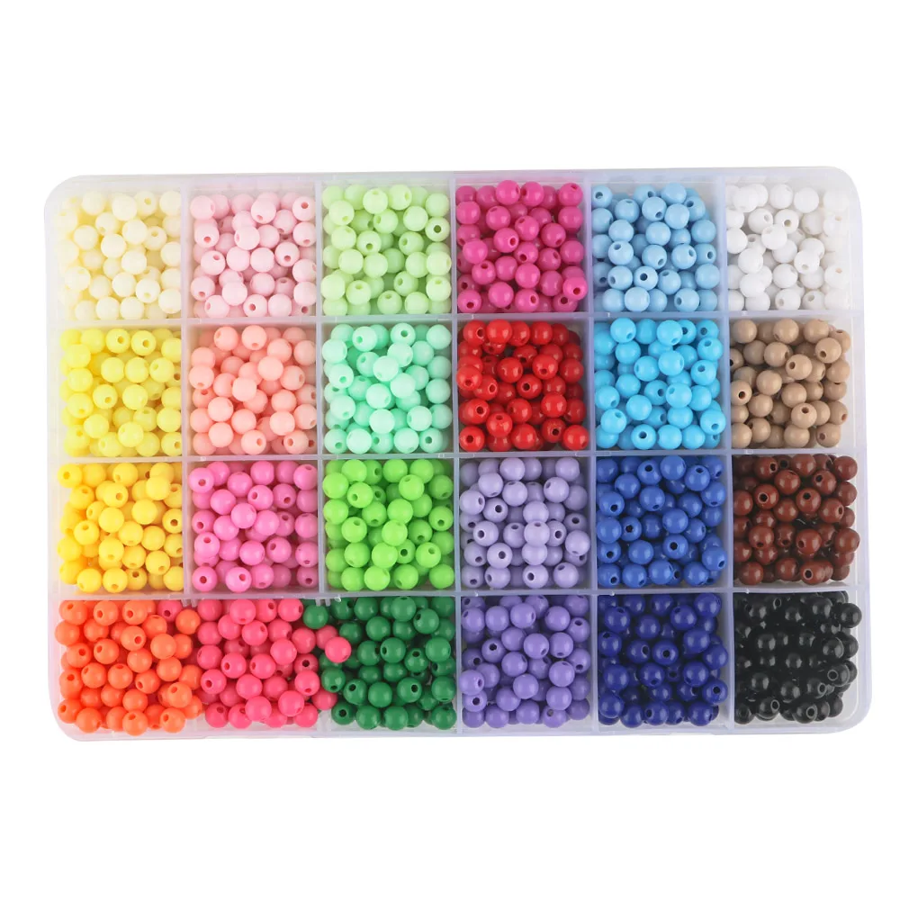 

20-200pcs 6-16mm Acrylic Round Spacer Beads Multicolour Loose Handcraft Bead For DIY Jewelry Bracelet Necklace Accessorie