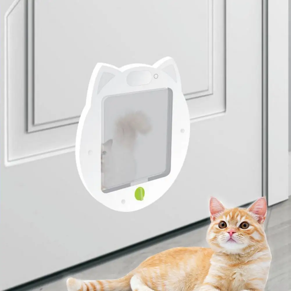 1Pc Pet Door Exquisite Workmanship Relieve Boredom Cat Door Easy Home Installation Stylish Pet Cute Cat Head Shape for Cats