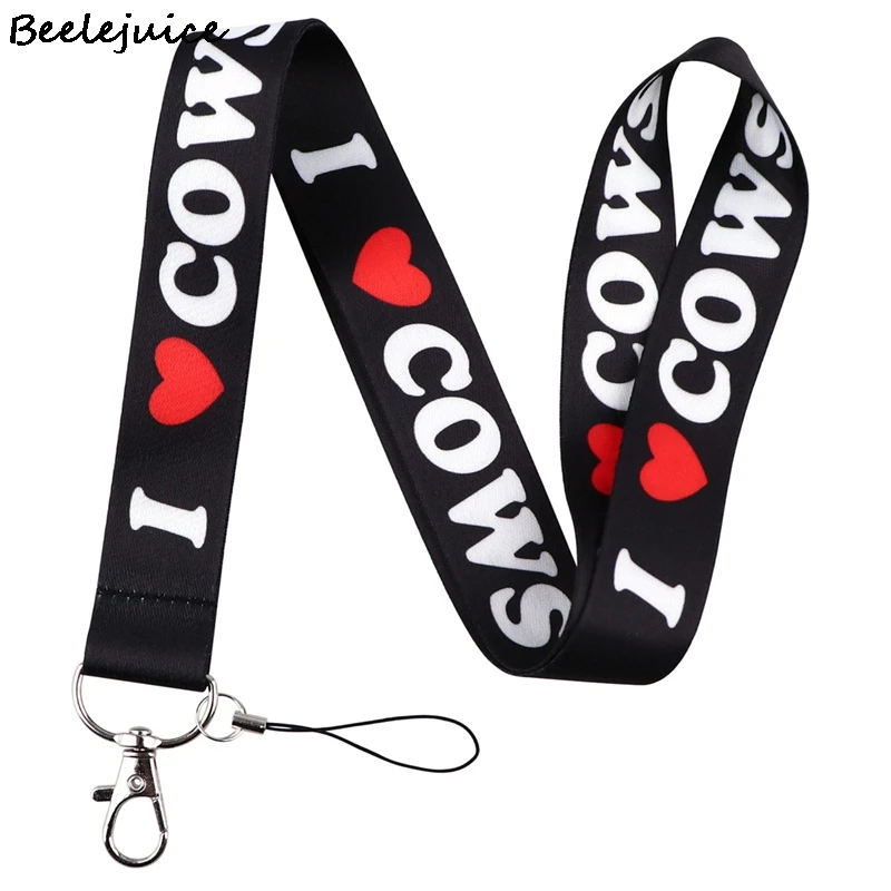 thumbnail image 1 of Cita textual Corazones Cordón para llaves Soporte para teléfono Correa para el cuello divertida con llavero Tarjeta de identificación Cintas de animales DIY Cuerda para colgar, 1 of 5