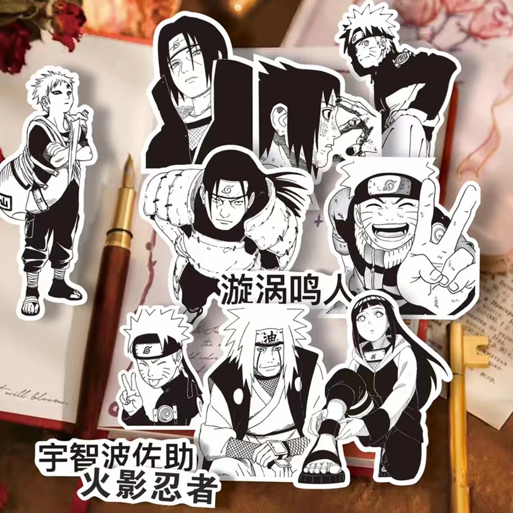 50 Autocollants Naruto - Itachi & Sasuke Uchiha - Stickers Animés Pour Skate, PC, Valise - Multicolore