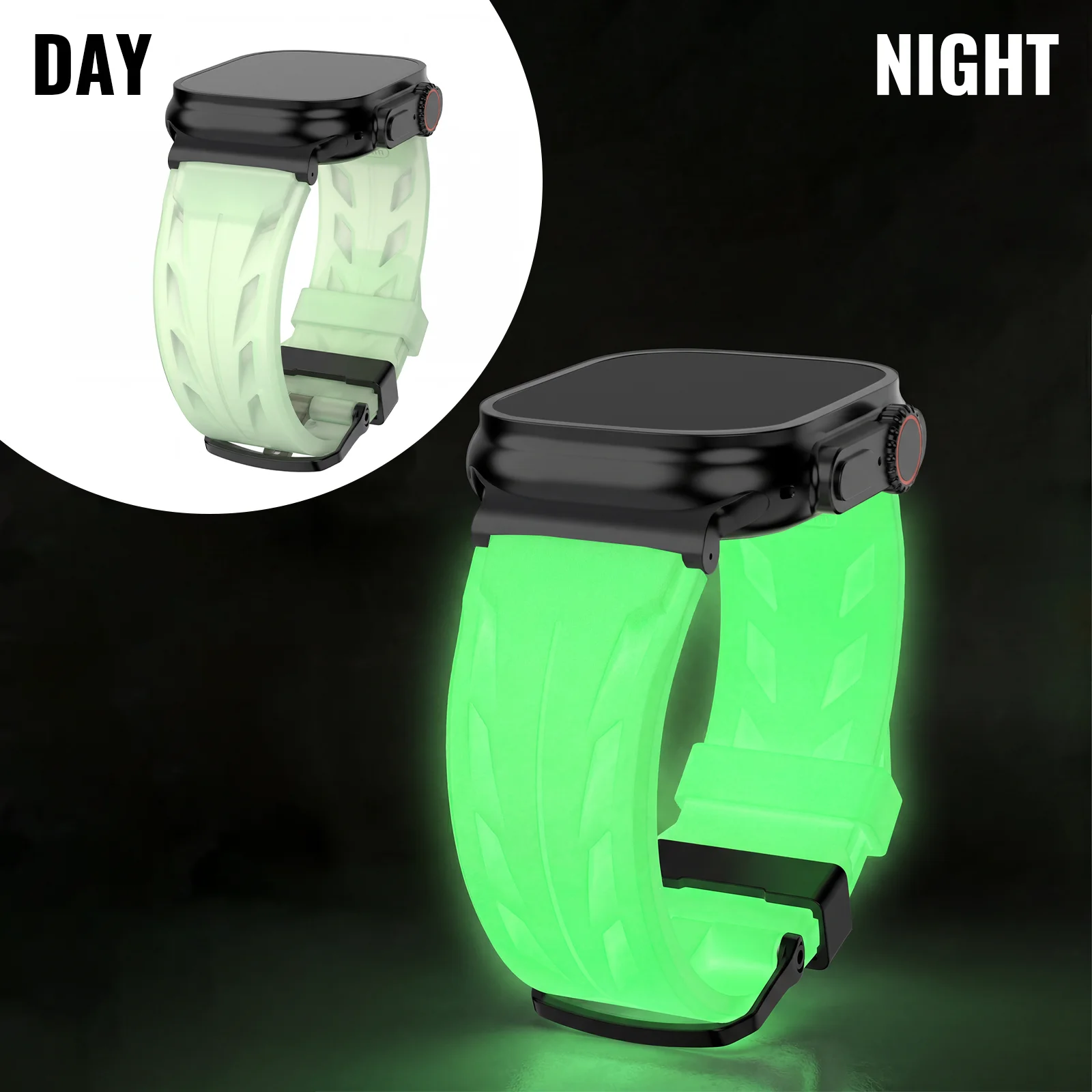 Glow-in-the-Dark Silicone Watch Strap