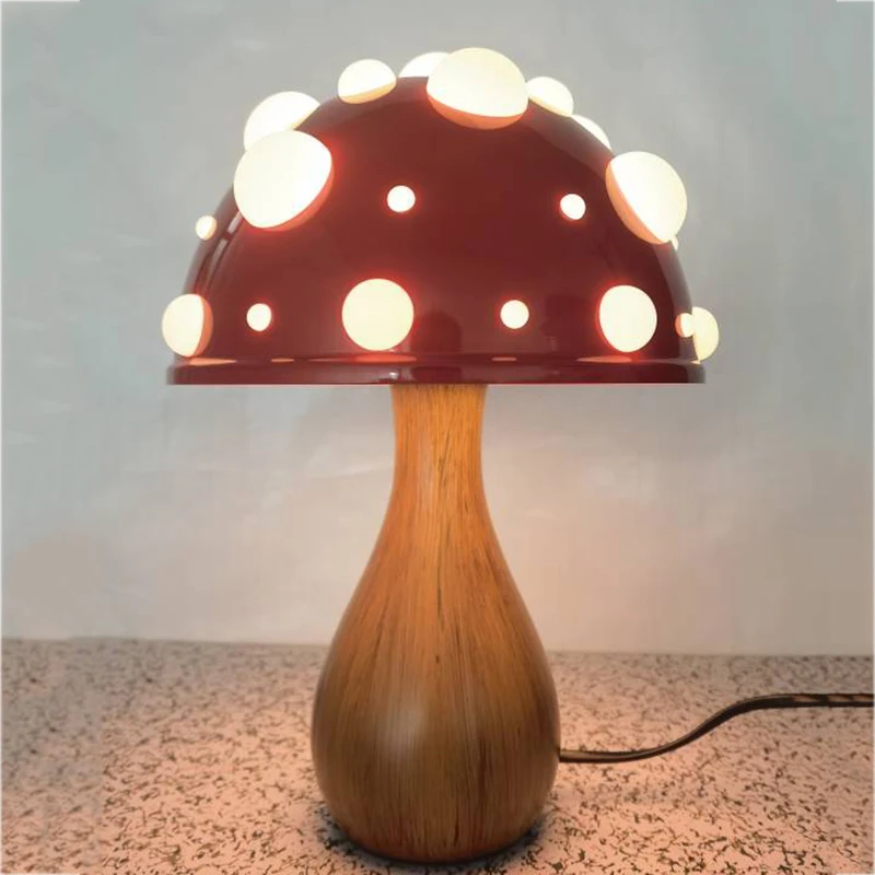 Amanita Mushroom Lamp with LED Tricolored Bulb AC or USB Warm Light Biomimetic Fly Agaric Desk Light for LivingroomBedside Hotel images - 6